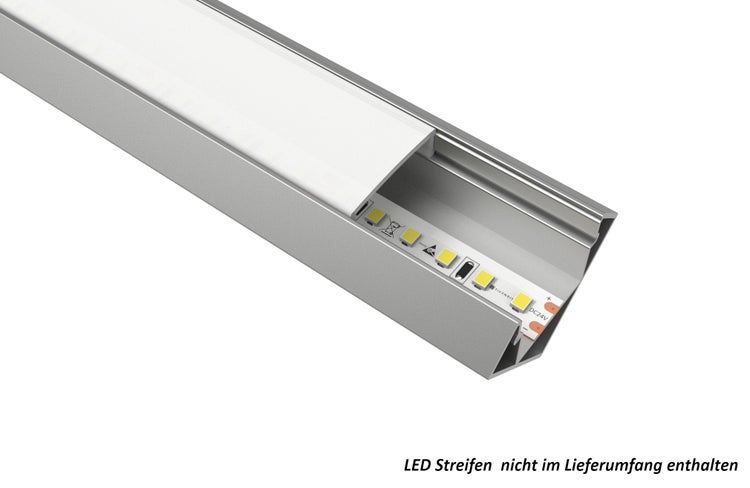 Aluminiumprofil mit LED-Streifen und Abdeckung