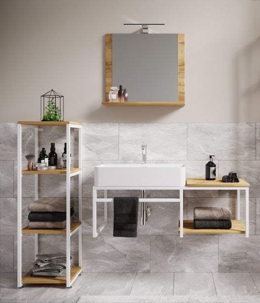 4-tlg. Waschtisch Badmöbel Waschbecken Bitila 100
