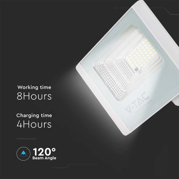 V-TAC VT-25W-W - Solar-Flutlicht - IP65 - 550 Lumen - 4000K
