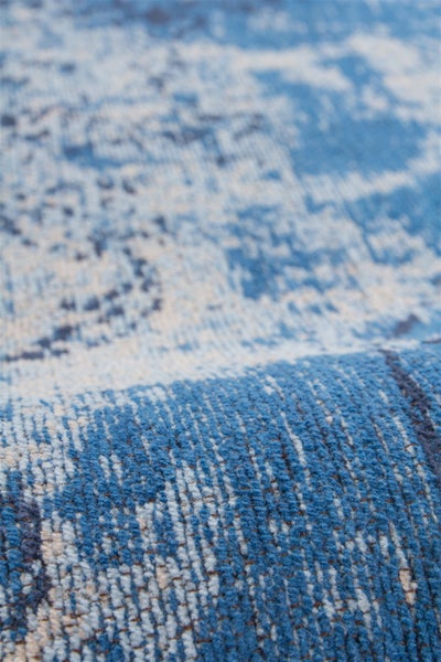 Flachflor Teppich Cila Blau Vintage 80 x 150 cm