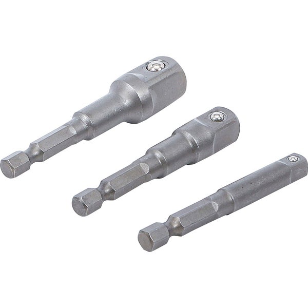 Drei Steckschlüssel Adapter aus Metall