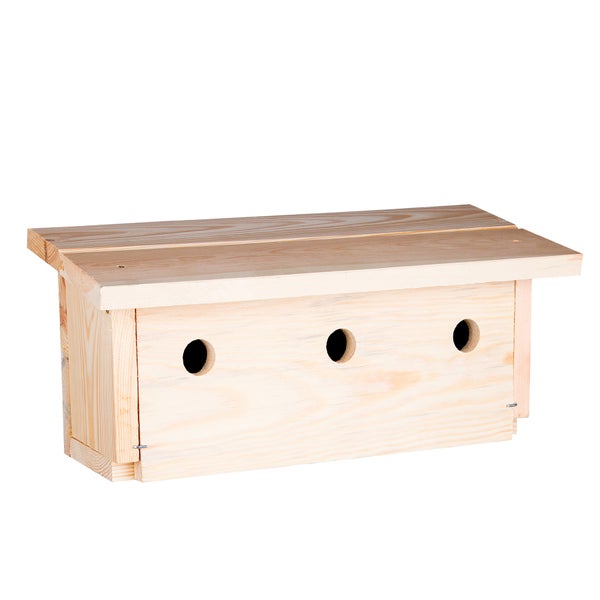 BigDean 3x Nistkasten für Spatzen & Sperlinge - Spatzenhaus aus Massivholz - Spatzenkasten Vogelhaus Sperlingsnistkasten Spatzenhotel mit 3 Nistkammern