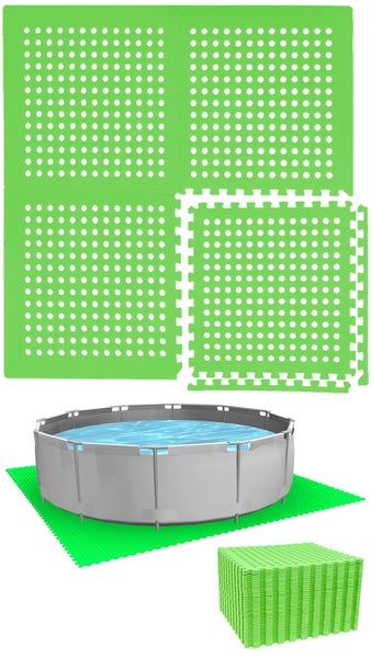 eyepower Poolunterlage für 305 cm Pool - 36 EVA Matten - 1cm Unterlegmatten Set - Outdoor Unterlage