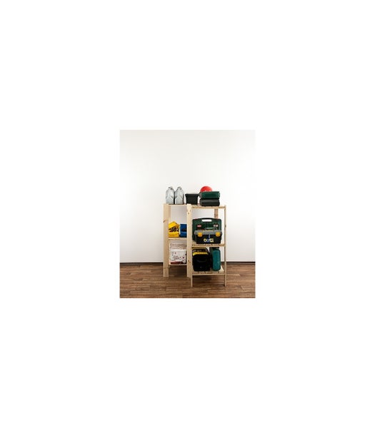 PROREGAL Eckregal Woodland HxBxT 115 x 85 x 50 cm Fachlast 120 kg 3 Fachboden Kiefernholz Natur