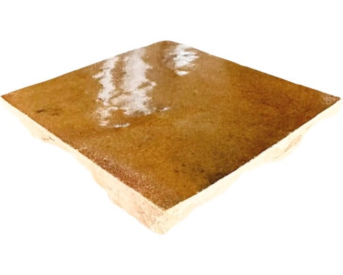 Handgefertigte Wandfliese Zellige Alhambra 13 Marron 10x10cm glänzend