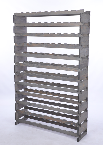 Weinregal VINOTECA FLEX PRO HxBxT 163x103x28cm 120 Flaschen auf 12 Ebenen Massives Kiefernholz Grau