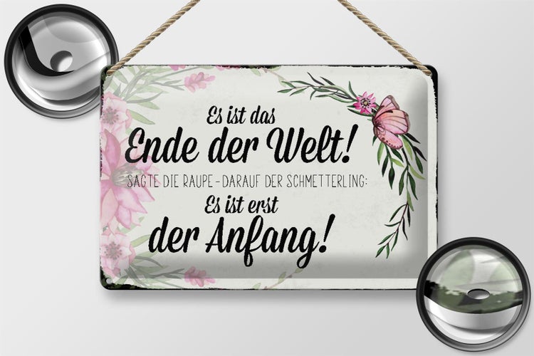 Blechschild Spruch 30x20cm es ist das Ende der Welt sagte