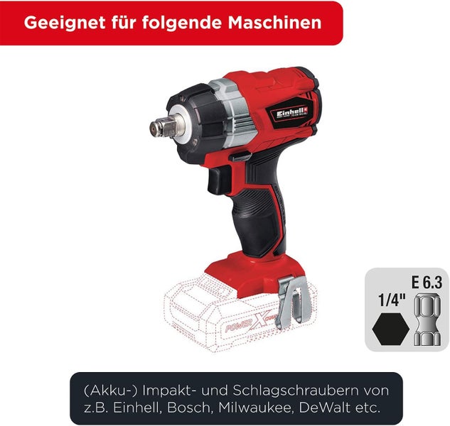 kwb Bit-Box für Impact-/ Schlagschrauber 37-teilig Bitset mit Bithalter und schlagfesten Steckschlüsseln, E C 44626 Schäfte
