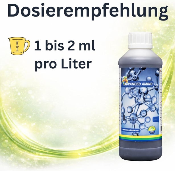 Dosierempfehlung für Advanced Amino: 1 bis 2 Milliliter pro Liter.