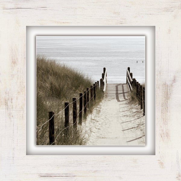 Canvas-Gemälde | Leinwandbild Insel | Gräser | Sand | Meer | Kunstdruck | gedruckt und per Hand bespannt  CCS00296 Format: 40x40cm