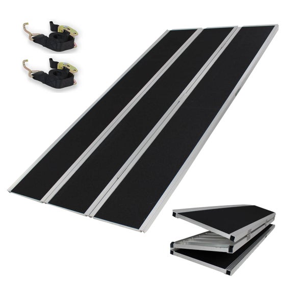 DREIBREIT by TRUTZHOLM Alu Auffahrrampe 255 cm extra lang 2-fach klappbar 1020 kg Alu beschichtet
