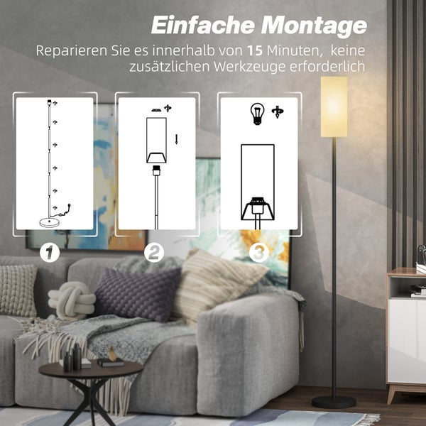 Anleitung zur einfachen Montage einer Stehlampe in drei Schritten