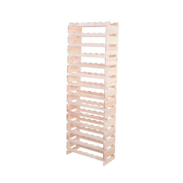 Weinregal VINOTECA FLEX PRO HxBxT 191x65x28cm 84 Flaschen auf 14 Ebenen Massives Kiefernholz Natur unbehandelt