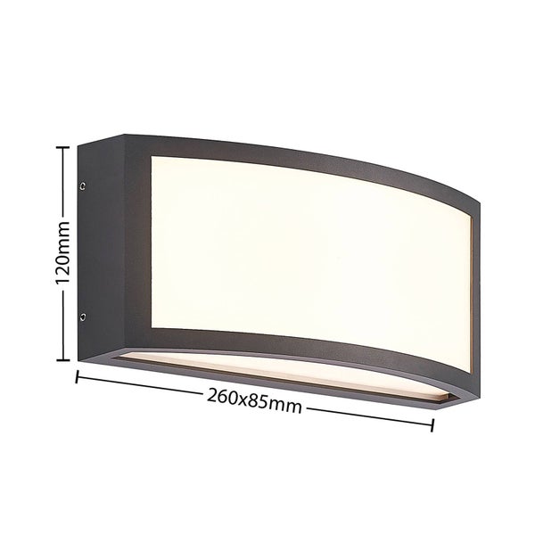 Lindby LED Wandleuchte außen Jakari (spritzwassergeschützt (Modern) in Schwarz aus Aluminium (1 flammig, ) - Außenwandleuchten Wandlampe Led Außenlampe Outdoor für Außenwand/Hauswand