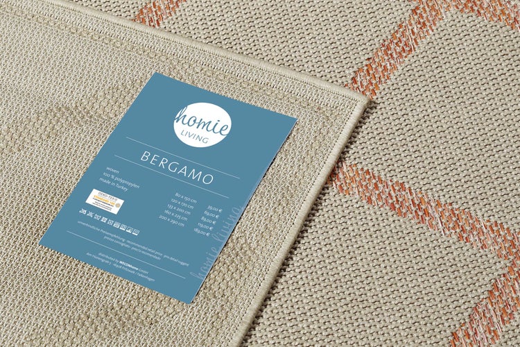 Outdoor Teppich Beige Rot Bergamo Homie Living 133x200 cm
