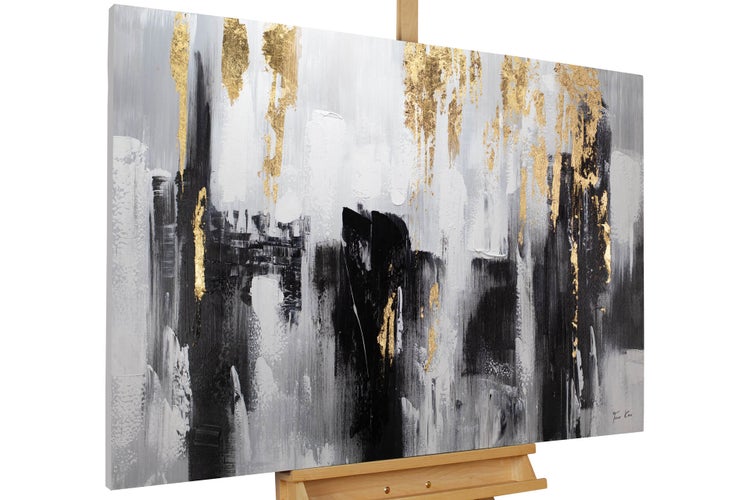 Handgemaltes Gemälde Acrylfarbe 120x80cm Schwarz