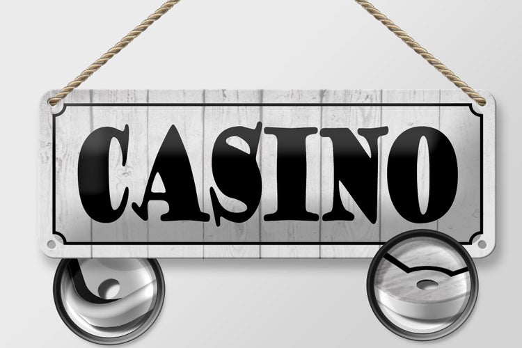 Blechschild Spruch 27x10cm Casino Spiele Spielbank Dekoration
