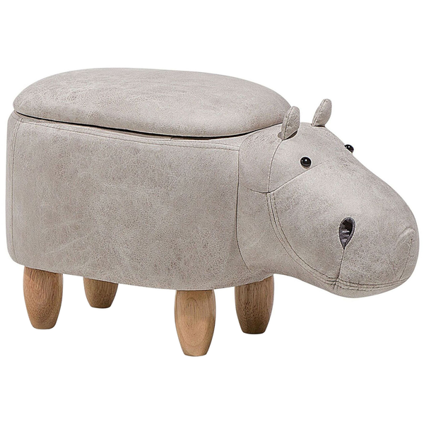 Hippopotamus Hocker mit Stauraum und Holzbeinen