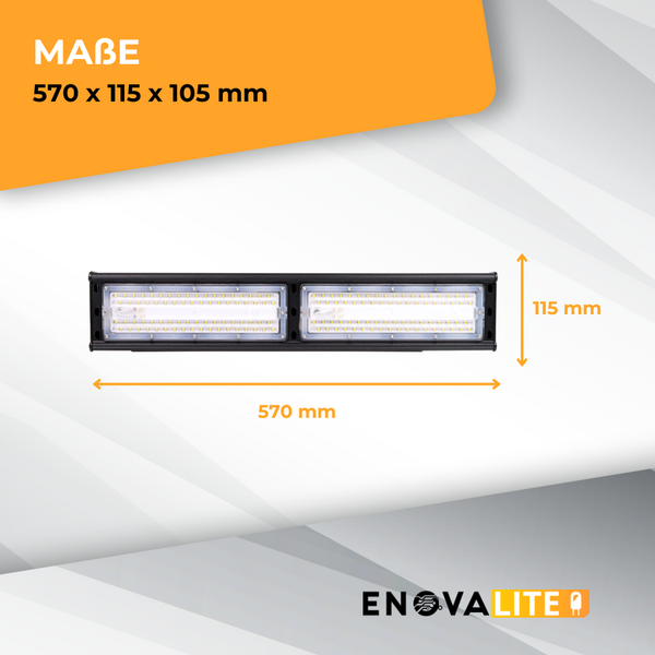 Enovalite LED-Leuchte mit den Maßen 570 x 115 x 105 mm