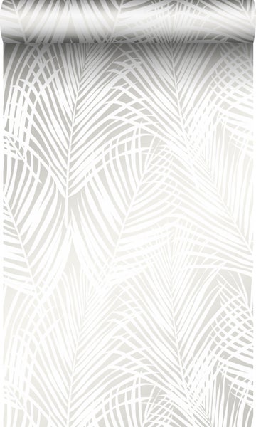 Origin Wallcoverings Tapete Palmenblätter Weiß - 53 cm x 10.05 m - 347741