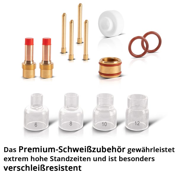 Schweißzubehör-Set mit Düsen, Elektroden und Dichtungen