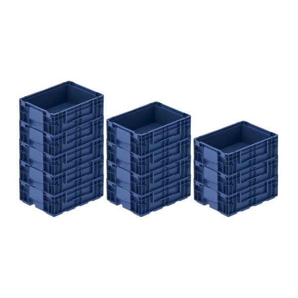 PROREGAL SuperSparSet 12 x VDA KLT Kleinladungsträger Mit Verbundboden HxBxT 14,7 x 30 x 40 cm 10 Liter KLT Transportbox Transportbehälter Stapelbehälter