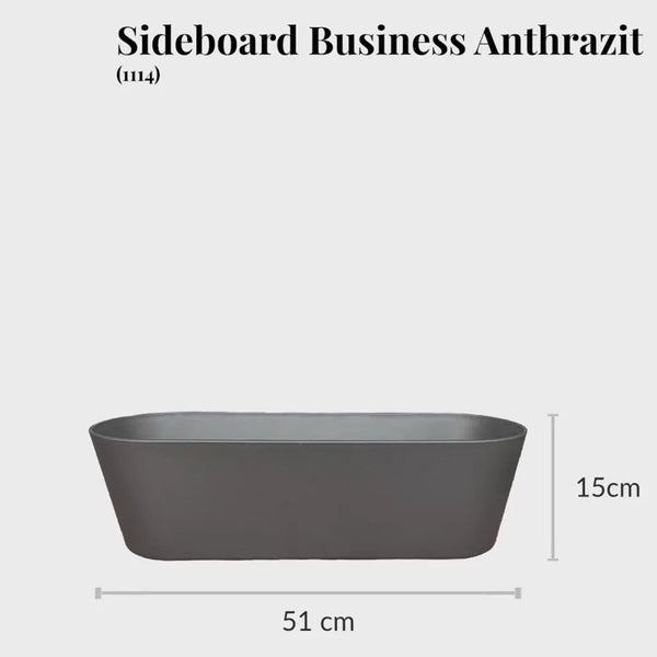 Anthrazitfarbenes Sideboard mit den Maßen 51 x 15 cm