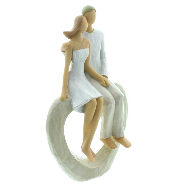 FRANK FLECHTWAREN | Herz Liebespaar, POLYRESIN, 12 x 7 x 22 cm