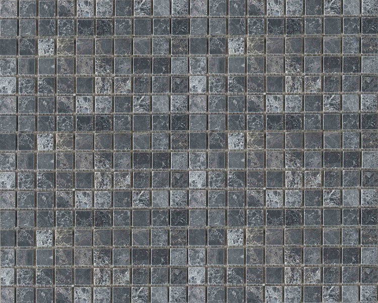 Wohnrausch Natursteinmosaik Marmor BLACK 2,3 x 2,3 cm, getrommelt, dunkelgrau
