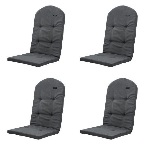 Hochlehnerauflage Bearchair Panama grau - ca. 128x48 cm - 4er-Set
