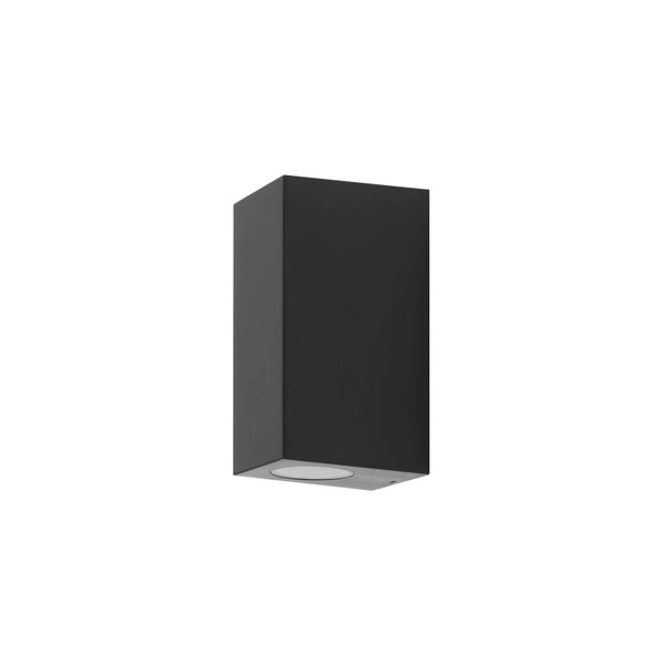 PRIOS Wandleuchte außen Irfan (spritzwassergeschützt (Modern) in Schwarz (2 flammig, GU10) - Außenwandleuchten Wandlampe Led Außenlampe Outdoor für Außenwand/Hauswand