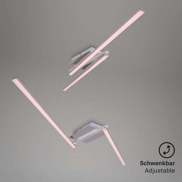 LED Deckenleuchte 2-flammig schwenkbar alu-chrom 3000K 12W Metall Briloner