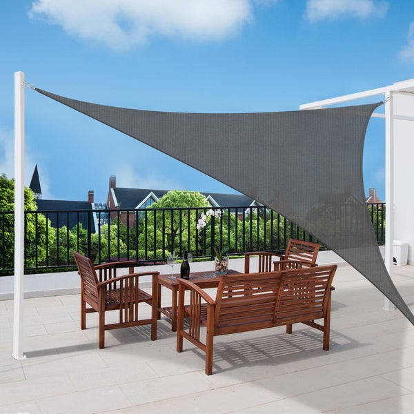 SolVision HS9 Sonnensegel 420x420x600cm dreieckig Anthrazit HDPE
