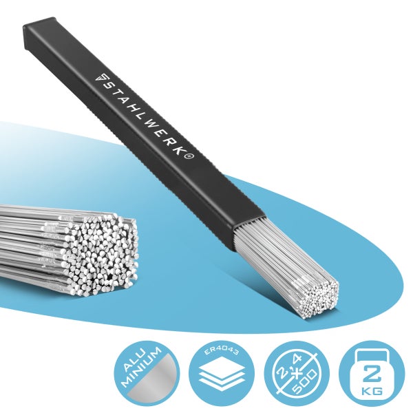 STAHLWERK Schweißstäbe ER4043Si5 Aluminium hochlegiert / Ø 2,4 mm x 500 mm 2 kg