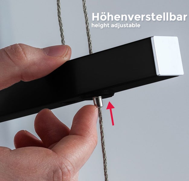 Hängelampe - 16W, 1750lm, LED, höhenverstellbar, dimmbar, warmweiß, schwarz