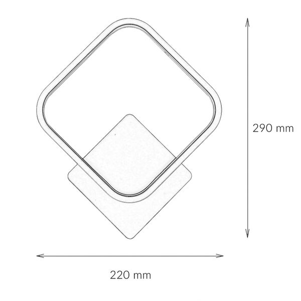 Technische Zeichnung eines Handtuchhalters mit den Maßen 290 mm Höhe und 220 mm Breite.