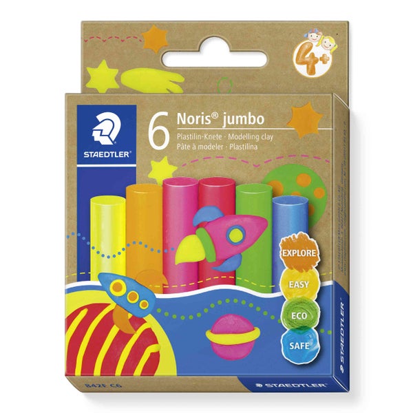 Staedtler Noris Jumbo Knete, 6er-Packung