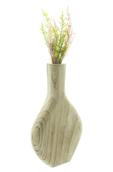 FRANK FLECHTWAREN | Dekovase Wood, flach, PAULOWNIA, 19 x 5,5 x 34 cm