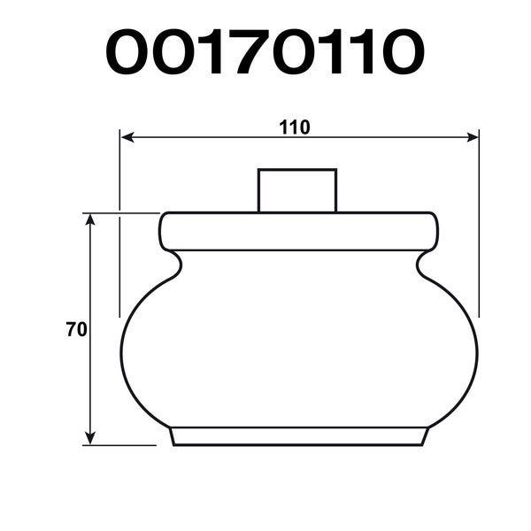 Technische Zeichnung eines Möbelfußes mit den Maßen 110 und 70.