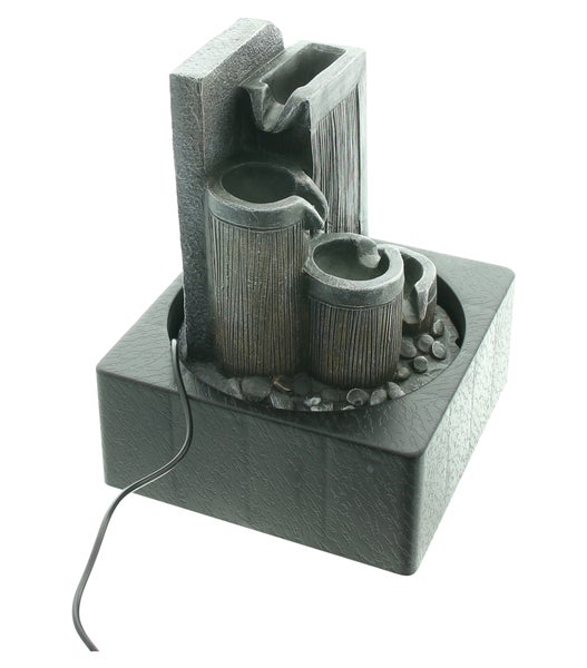 FRANK FLECHTWAREN | LED-Brunnen Wasserspiel, POLYRESIN, KUNSTSTOFF, 18 x 18 x 24 cm