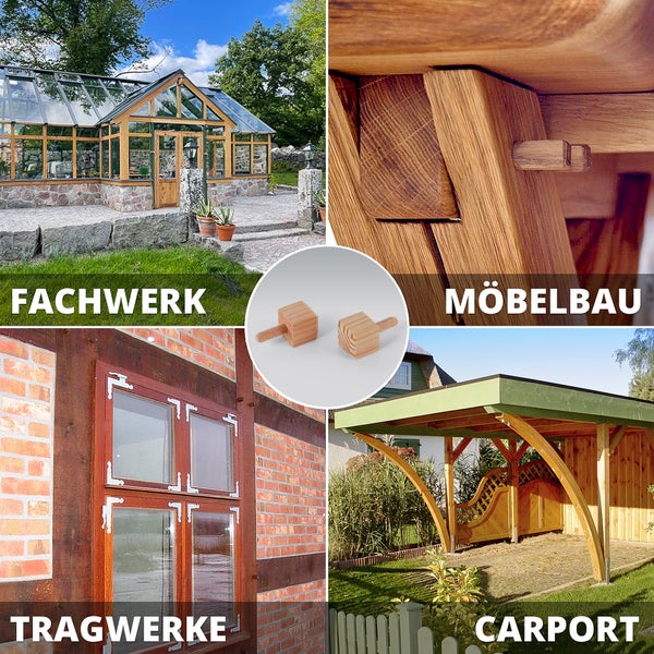 Übersicht von Fachwerkhaus, Möbelbau, Tragwerke und Carport