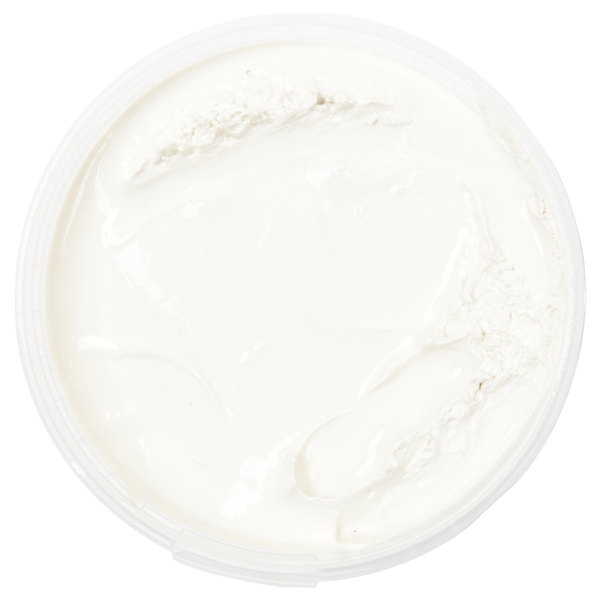 Weißer Putz in einem Eimer von oben