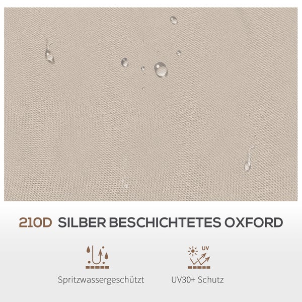 Outsunny Ersatzdach, Pavillondach für Metallpavillon, 3,25 x 3,25 m, Polyester, Kaffee