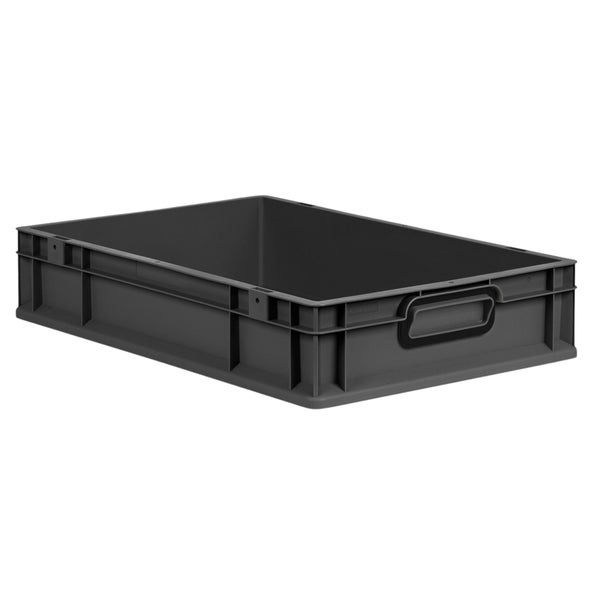 Eurobox NextGen Color, HxBxT 12x40x60cm, 23 Liter, Griffe schwarz geschlossen, Schwarz, Eurobehälter, Transportbox, Transportbehälter, Stapelbehälter