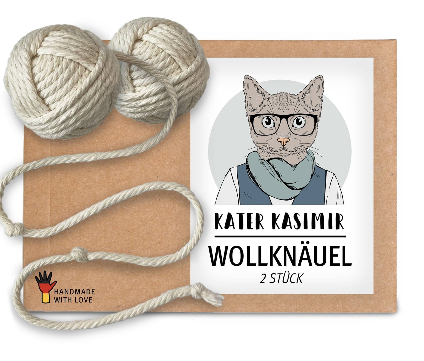 2 Wollknäuel / Katzenbälle aus Wolle. Die Spielbälle für Katzen werden von Hand und mit Liebe in Deutschland gefertigt