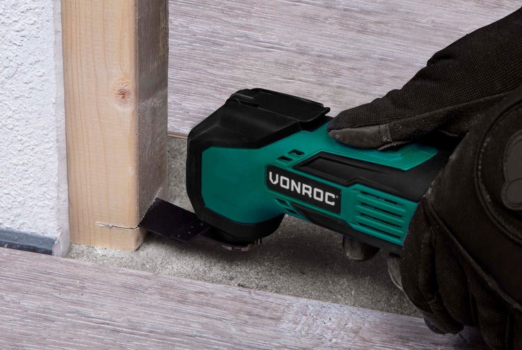 VONROC Akku-Multiwerkzeug VPower 20V, Komplettset mit 2x 2.0Ah Akku, Schnellladegerät, Zubehör und Aufbewahrungstasche