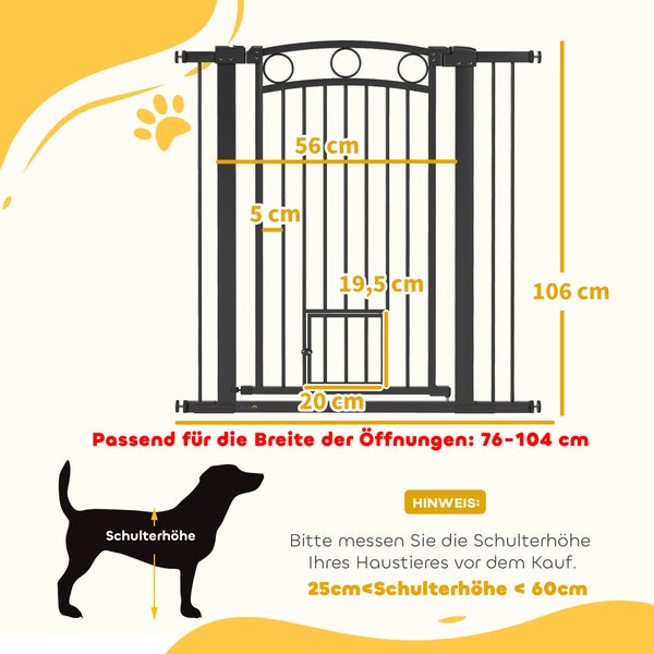 Abmessungen des Tierschutzgitters