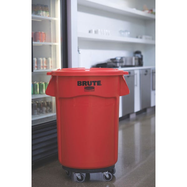 PROREGAL Rubbermaid Brute Runde Mehrzwecktonne Mit Belüftungskanälen 166,5 Liter HxBxT 79,6 x 71,7 x 61,2 cm Aus Widerstandsfähigem Kunststoff Rot