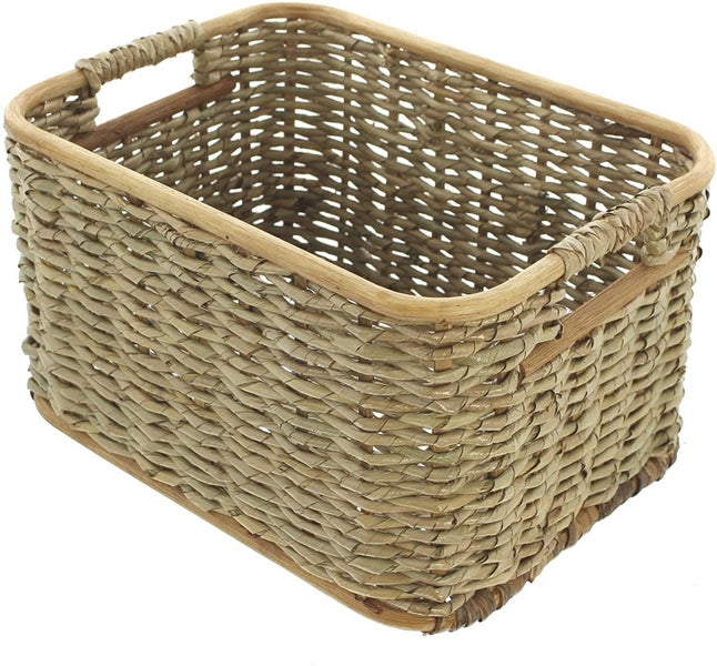 Aufbewahrungskorb aus Rattan 33x25x19 cm, Schrankkorb, Regalkorb, Flechtkorb