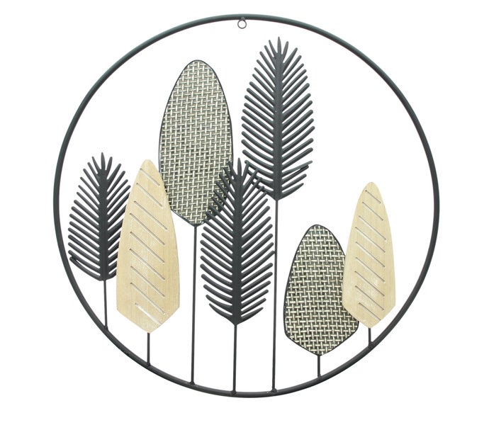 Dekorative Wandkunst mit Baumdesign in einem runden Rahmen